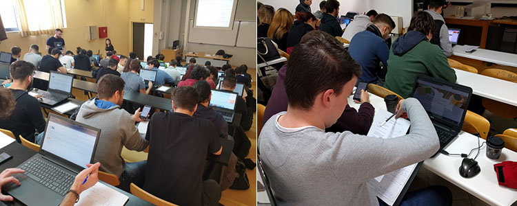 Students evaluating high and low fidelity prototypes of the website during the 4th year HCI course, 2019 and 2018.