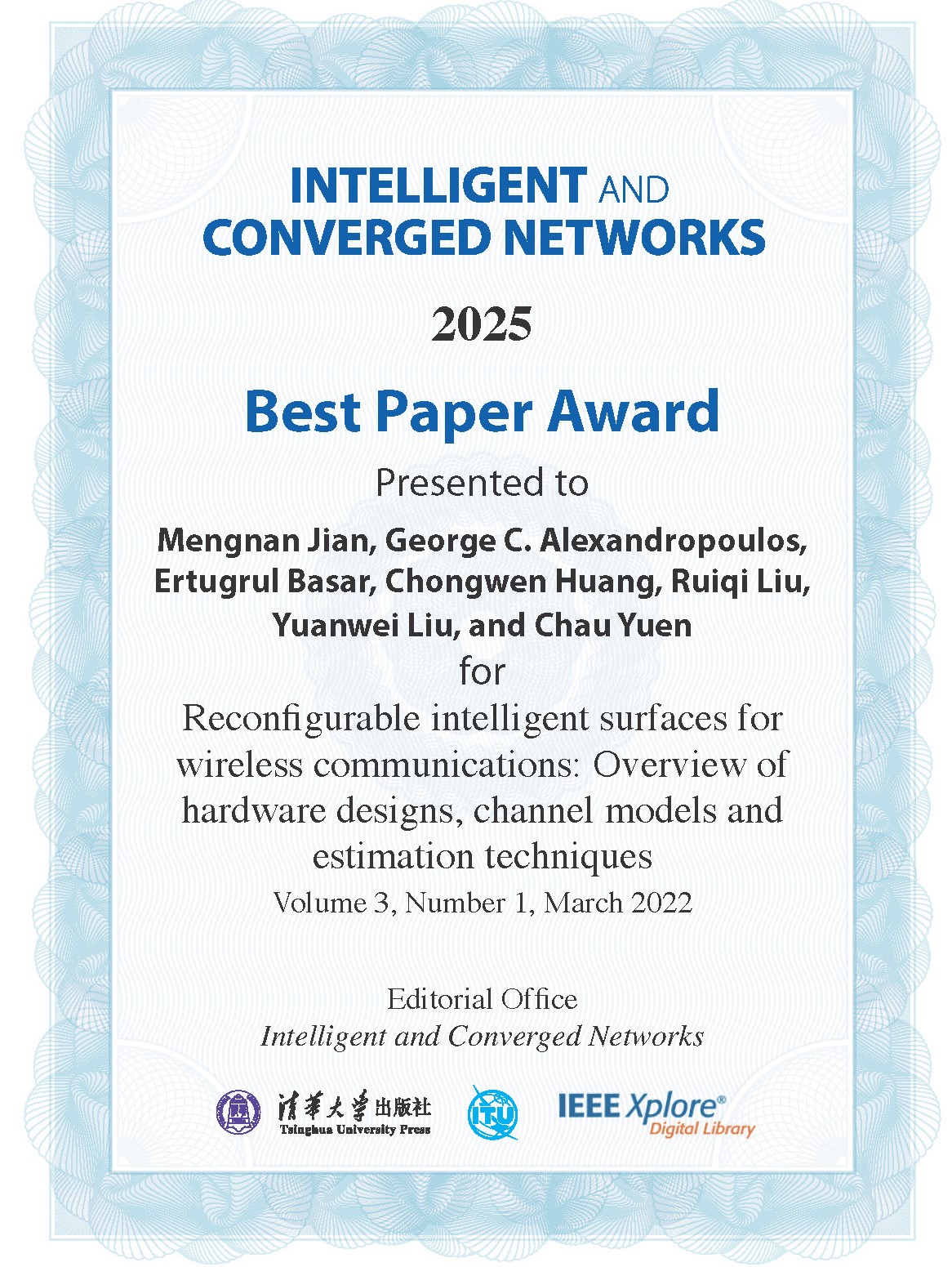 best paper award ICN 2025